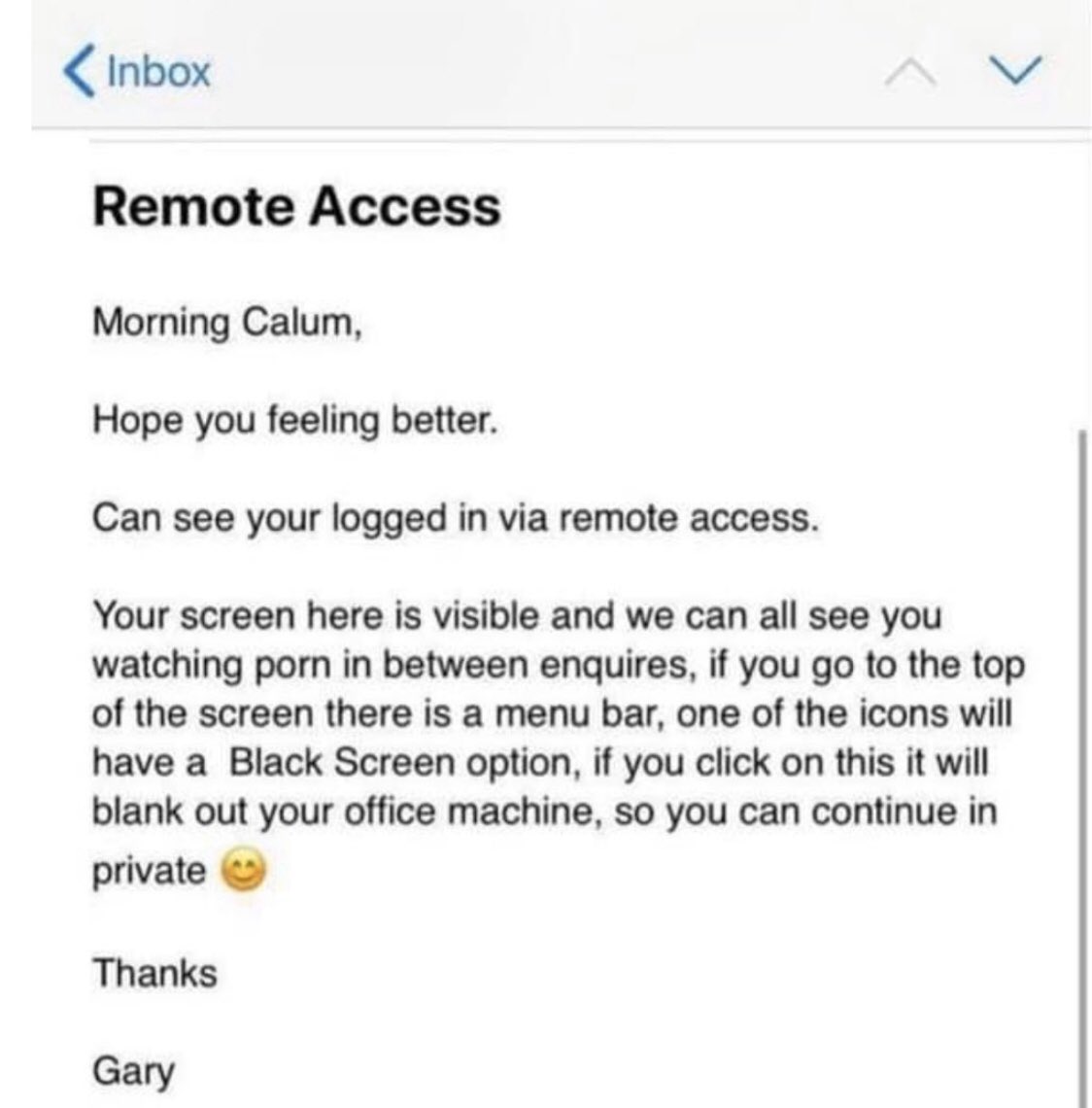 JakeSwarts's tweet photo. When screen sharing goes wrong.
#COVIDProblems
#PrayforCalum
#ThanksGary https://t.co/ggZVaRPscJ