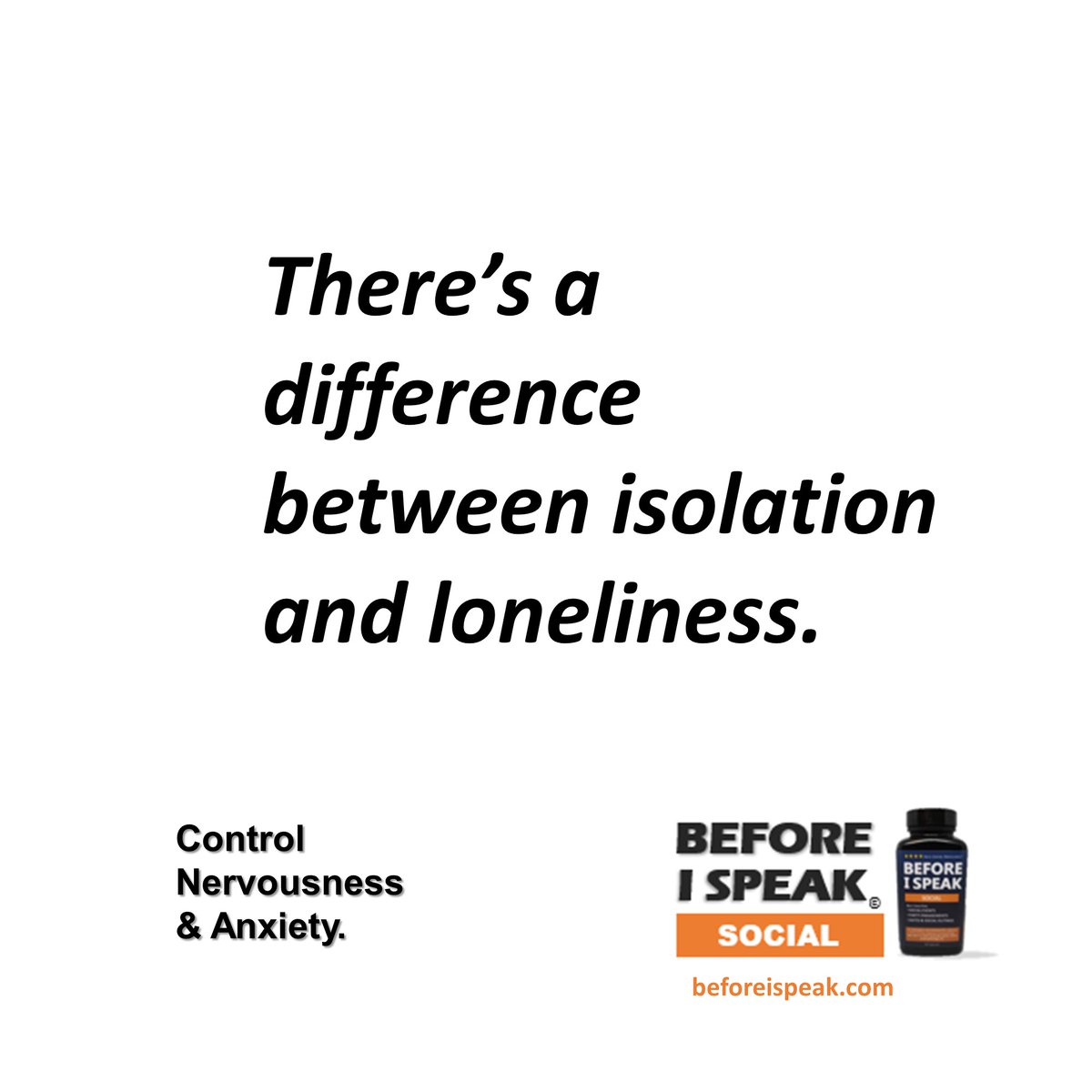 beforeispeakinc's tweet photo. “Isolation is the physical separation from other people, while loneliness is an emotional state of feeling alone or separated” says  Jud Brewer, MD, PhD, a neuroscientist
By : Health, Jenna B
#mentalhealth
#anxiety
#selfisolating
#selfisolation
#socialdistancing
#thursdaythoughts https://t.co/kZunbpdlLH