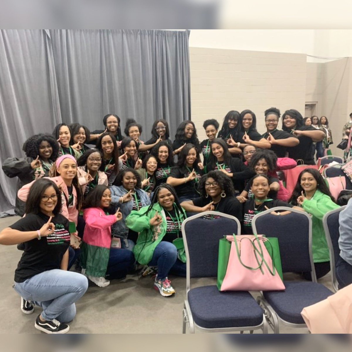 BetaEpsilon1908's tweet photo. Last week, Beta Epsilon attended the Central Region Conference in Louisville, KY. Sorority members celebrated Sisterhood, Scholarship &amp; Service! During Conference, BE was awarded many accolades, including the overall excellence award 💖💚
#AKACRC2020 #AKA1908 #BetaEpsilon https://t.co/S0pOunvMvA