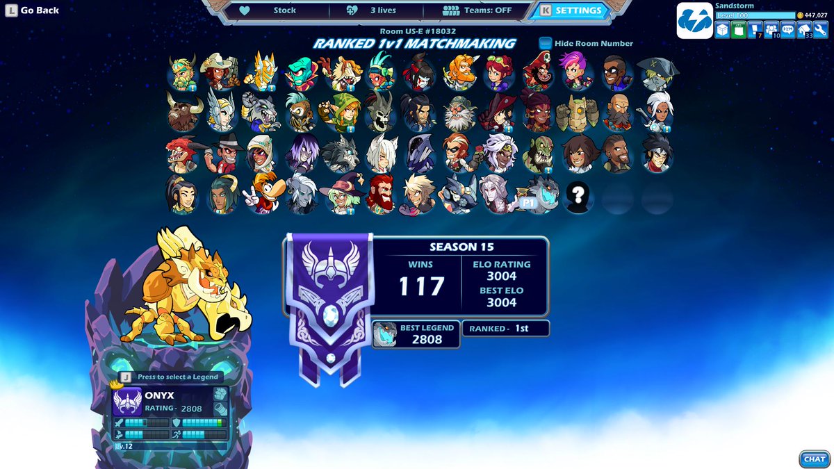 Sandstorm is the first to hit 3000+ Elo!! : r/Brawlhalla