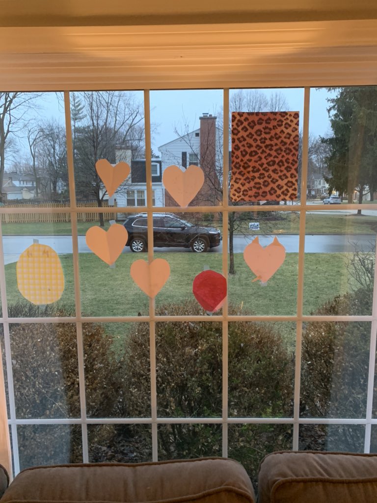 Our kids put hearts in our window for all the first responders and hospital workers that still work to keep us safe. Thank you from our family.
