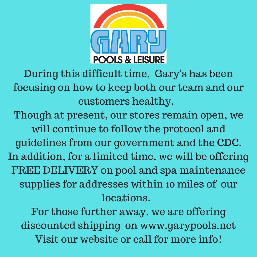 Please see the below message regarding Gary Pools’ response to COVID-19