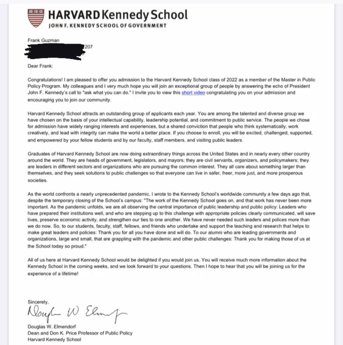 I can’t believe it... I got accepted to the Harvard Kennedy School of Government Class of 2022!!! 😭🙏🏼