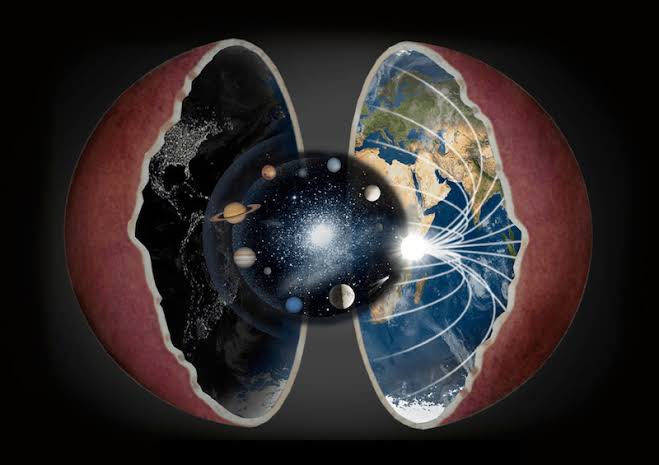 竹熊健太郎 地球人 平面説どころか 地球凹面説という珍妙な説もあって 地球空洞説よりさらに過激で 我々の知る地球は巨大な球の裏側が地面になっていて 宇宙の全ては球体の内側に閉じ込められている そして我々が立つ地面は無限に外側に広がっている