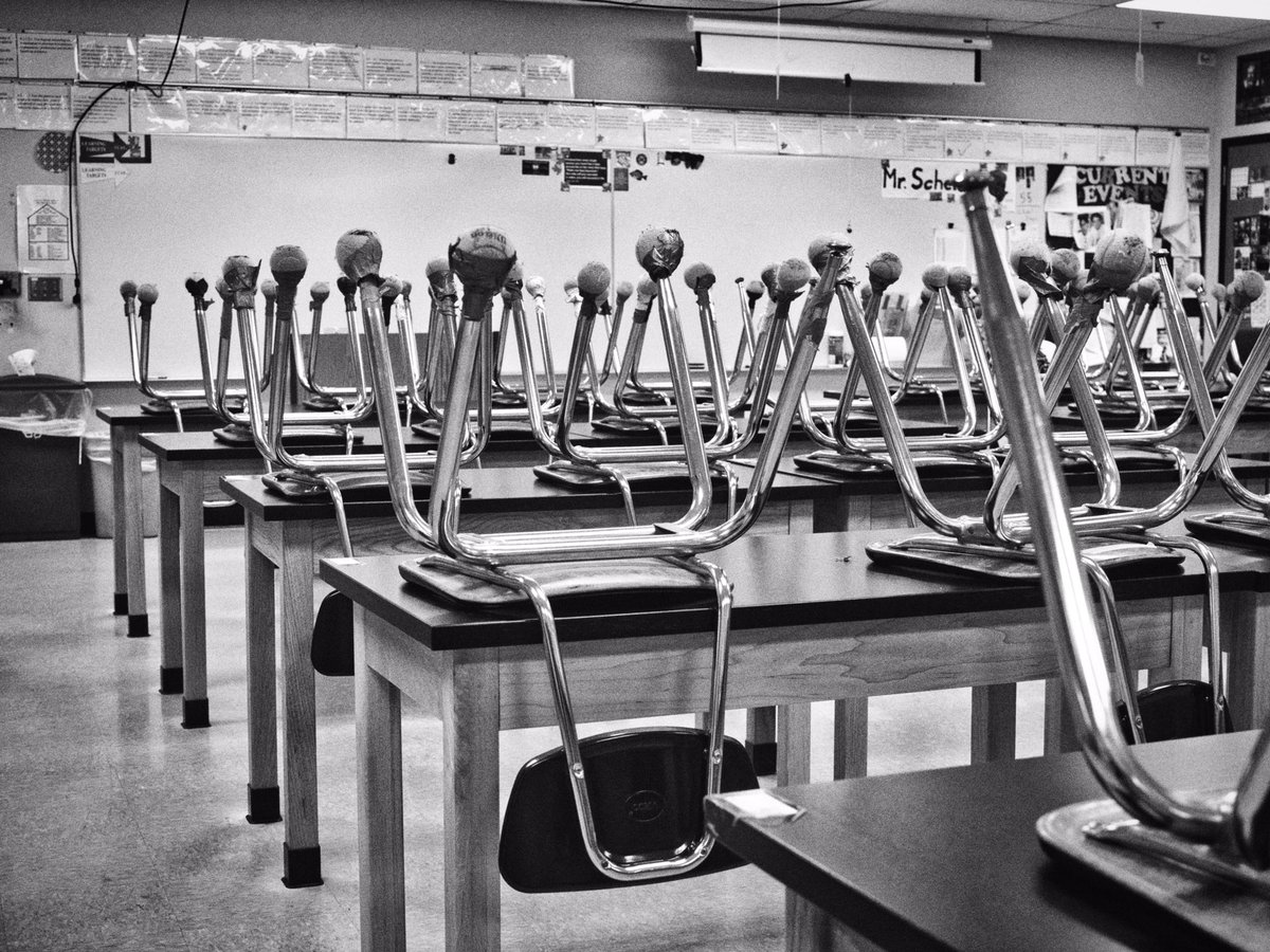 BruceMaeda's tweet photo. COVID19 has forced many schools to close. As I walked through our building, I tried to capture some of my feelings about the situation.  Fortunately, we have an amazing staff who are focused on  serving our students and families. @cmslakeville @LakevilleAreaPS #cmsstrong https://t.co/9VntYJLtxo