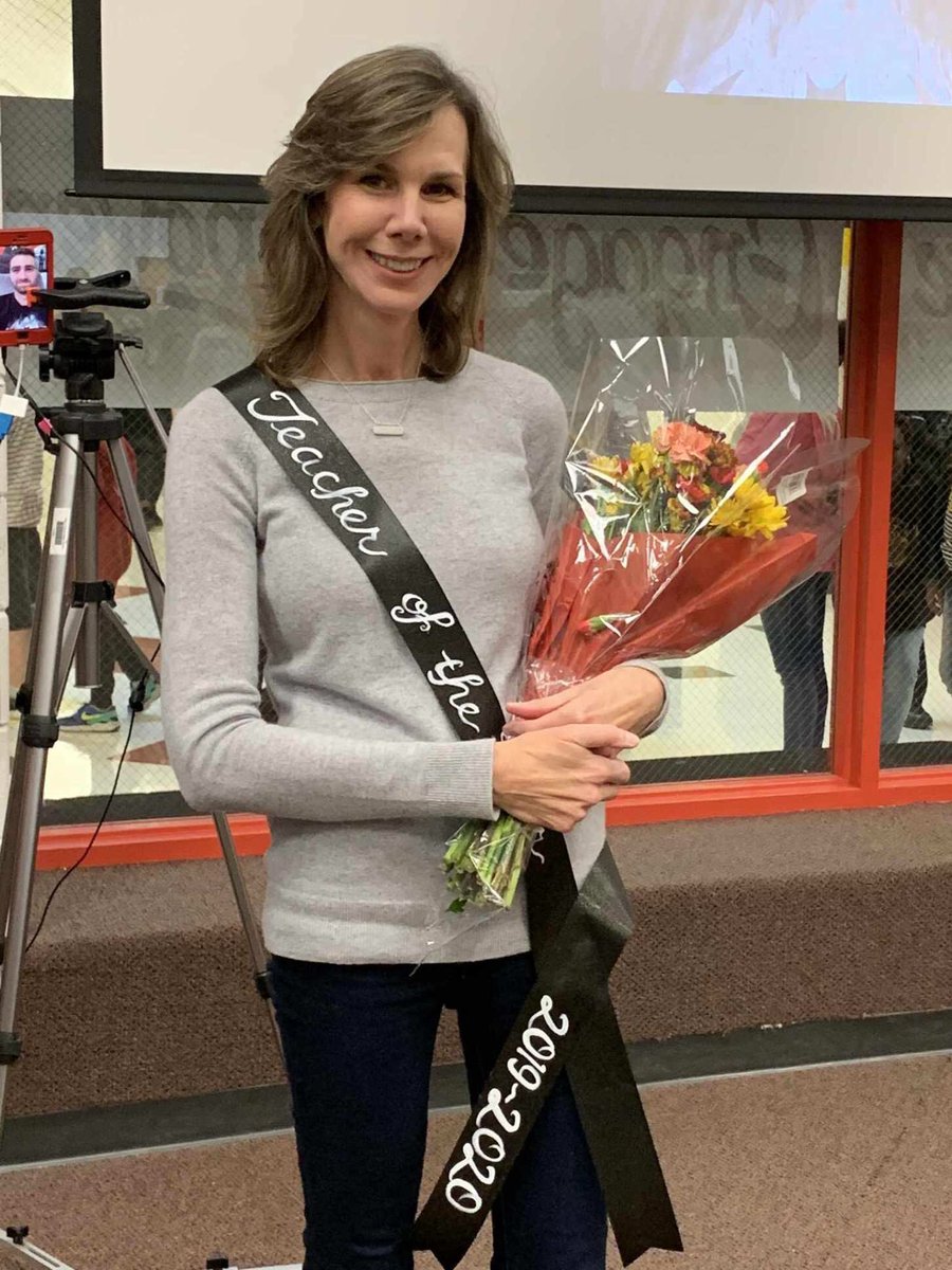 HugoOwensMS's tweet photo. Tonight would’ve been the @cpschoolsva Teacher of the Year Ceremony!  Huge shoutout to Hugo’s TOY, Mrs. Donner!! We are so proud of you! 🥳 https://t.co/qECcMZg770