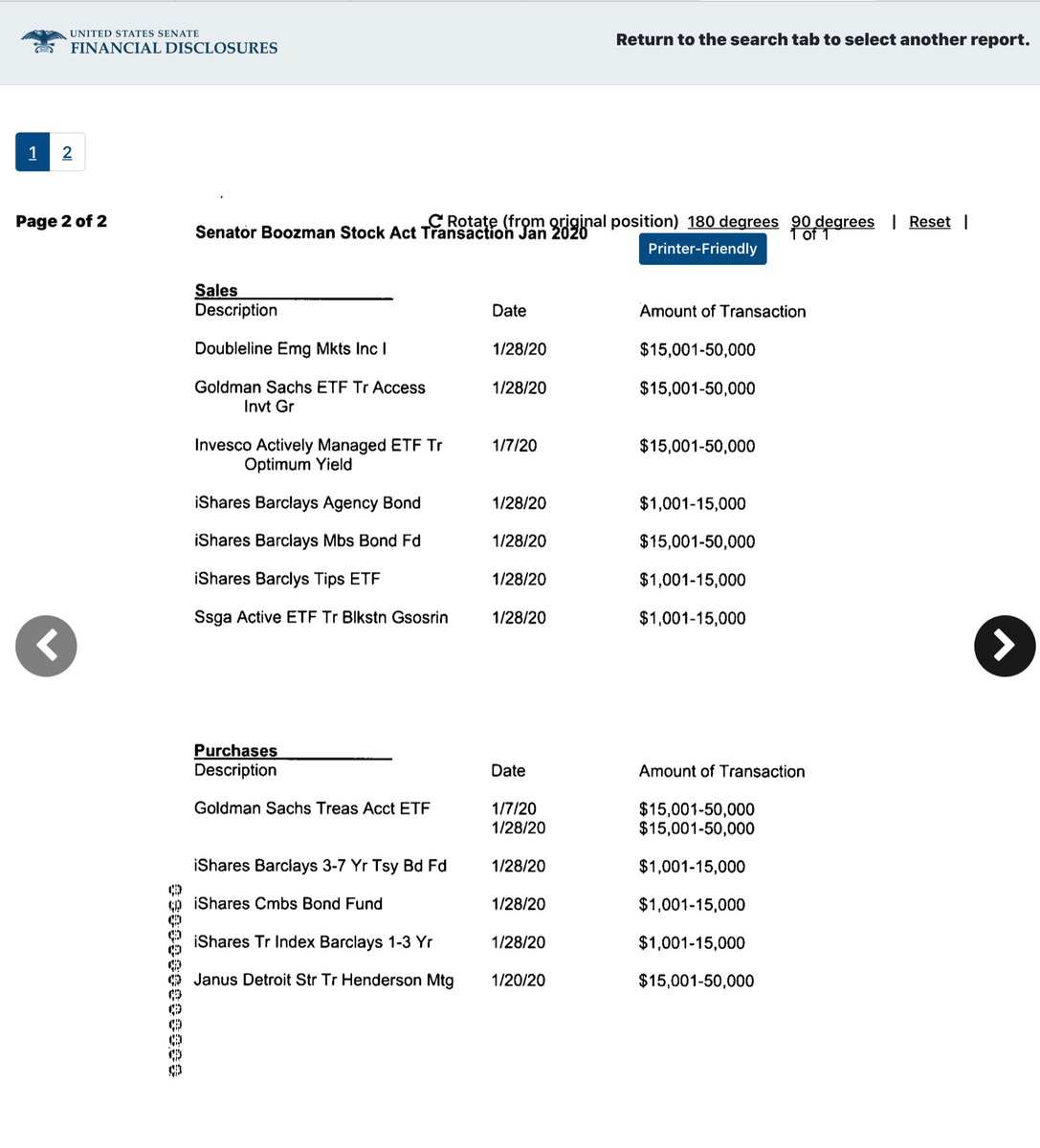 Dear  @JohnBoozmanI HAVE QUESTIONS did you make these sale orders AFTER the coronavirus briefing?Survey say Hells Yes you did  https://efdsearch.senate.gov/search/view/paper/d145efef-1925-4ec2-b435-118c9a57a394/