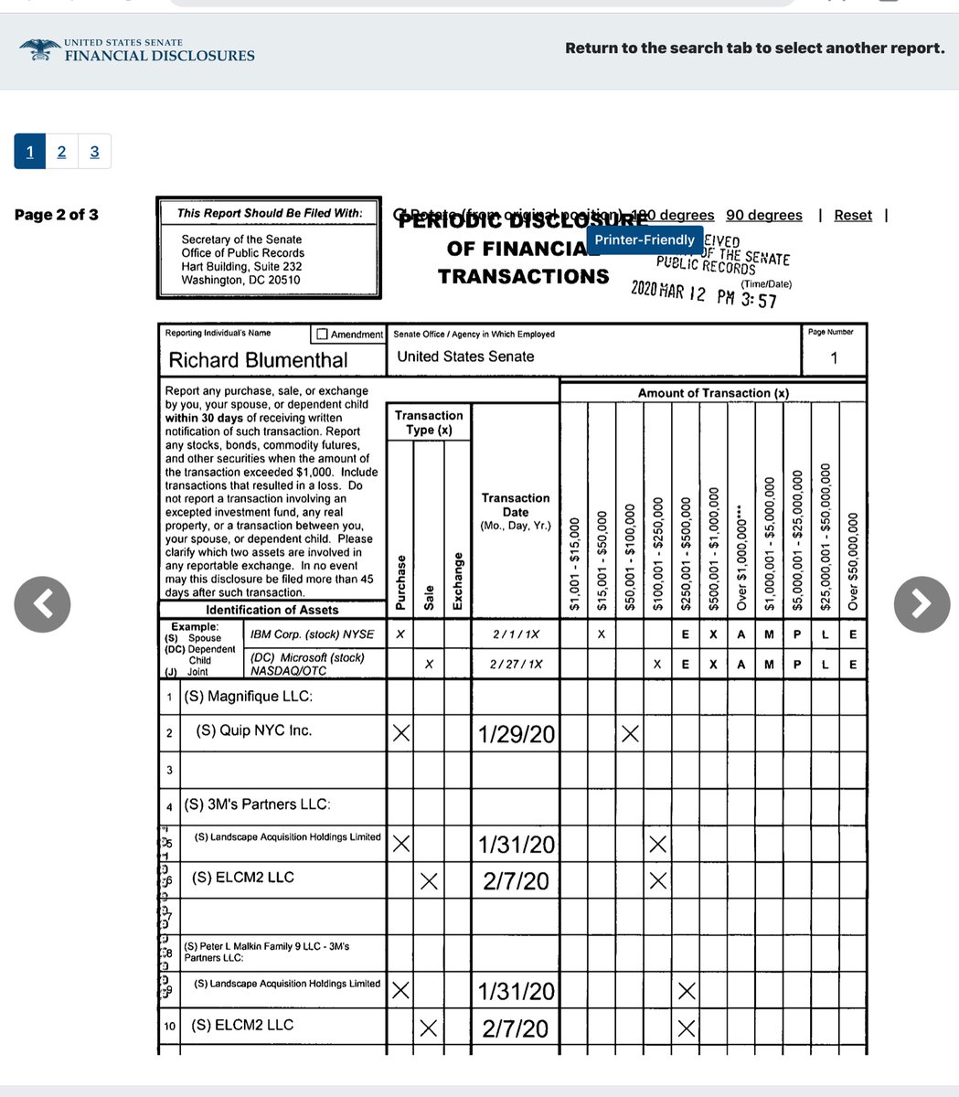 Dear  @SenBlumenthal Come on, why did you have your attorneys file this in March 2020?Damnit man - I really like you, but you understand the optics are horrid, right? https://efdsearch.senate.gov/search/view/paper/8da9c843-54ce-4d2e-ac32-74b2153ec020/