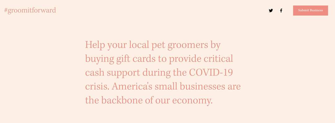 HeatherWhitak16's tweet photo. At this horrible time please remember your small businesses and pet groomers. We wont be able to survive being closed for weeks #groomitforward https://t.co/ocgxfoZXhv