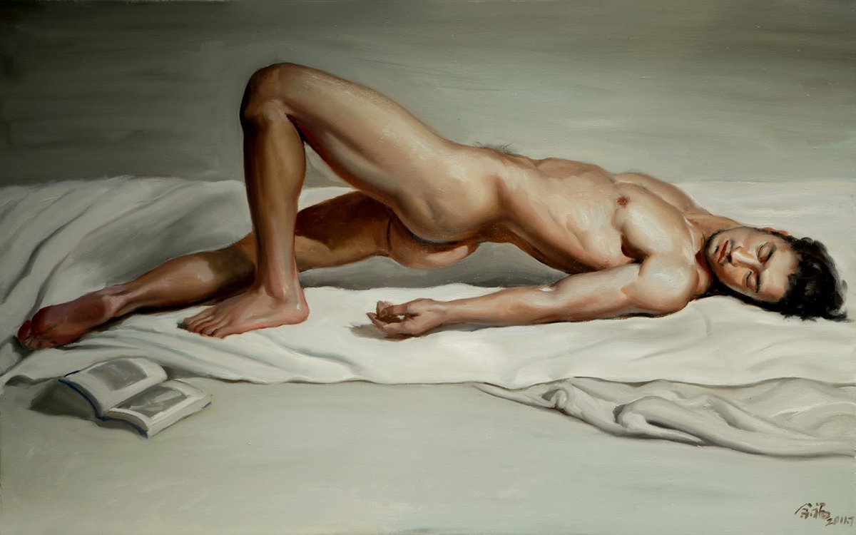 These people had famous artworks painted on their naked bodies