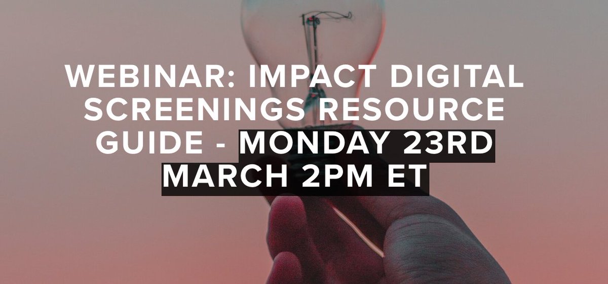 EngageMedia's tweet photo. Join @TogetherFilms this Monday 23th at 2pm ET for a free #webinar, on the range of digital resources available to power collective viewing, dialogue & action for films during the #coronavirus crisis.
https://t.co/z4xDdhnZXW
#impactScreening #Video4Change https://t.co/utC8AfuggG