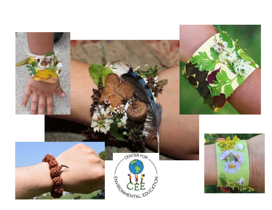 CEEPNW's tweet photo. Daily Dose of Nature with CEE, Day 1: Nature Bracelets. 1) Look at the examples, 2) Go outside and gather natural materials, 3) Cut a strip of paper for your bracelet, 4) Decorate, Glue, and Let Dry, 5) Wear and Share the Image! #CEEConnections @pnwboces https://t.co/uFJcYe2zyI