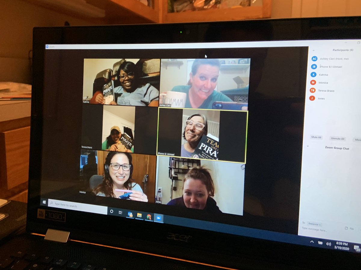 acieri's tweet image. LOVE that in the middle of the craziness I still get to connect with my Teacher Book Study friends virtually! Loved seeing familiar faces and chatting tonight! ❤️ #teachlikeapirate #learningneverstops @burgessdave
