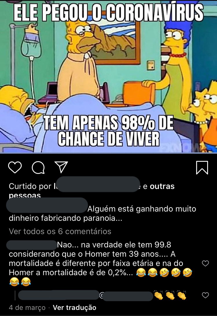 Tenho um camarada q ta morando na Itália e há duas semanas postava memes e zuera  sobre o Corona Virus lá, dizia que era muito alarmismo, que o povo estava  na rua, image size:750x1092