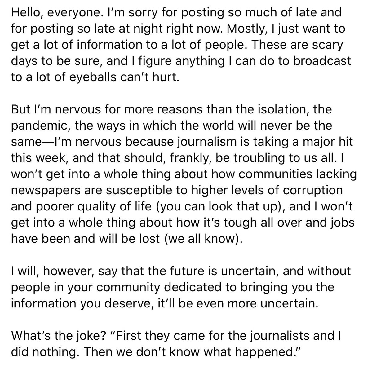 teamalex's tweet image. Please visit sfreporter.com/friends if you’re able. Please share this if you can.