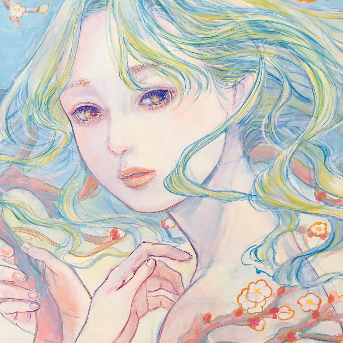 やっぱり油絵って色がきれいで超かわいい 川村千紘11 3 7水沢gallelyan 11 13 秋保ひとがた通信展のイラスト