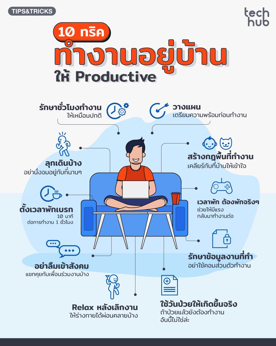 techhub_arip's tweet image. ทำงานที่บ้าน อุปสรรคมันเยอะ ... !
มาดูทริค Work from home ยังไง ให้ส่งงานได้ทันเวลา ไม่โดนเจ้านายฟาด 
————
©️Techhub แหล่งรวม How To , Tips เทคนิค อัปเดตทุกวัน
#TechhubTips #โควิด19เราต้องรอด