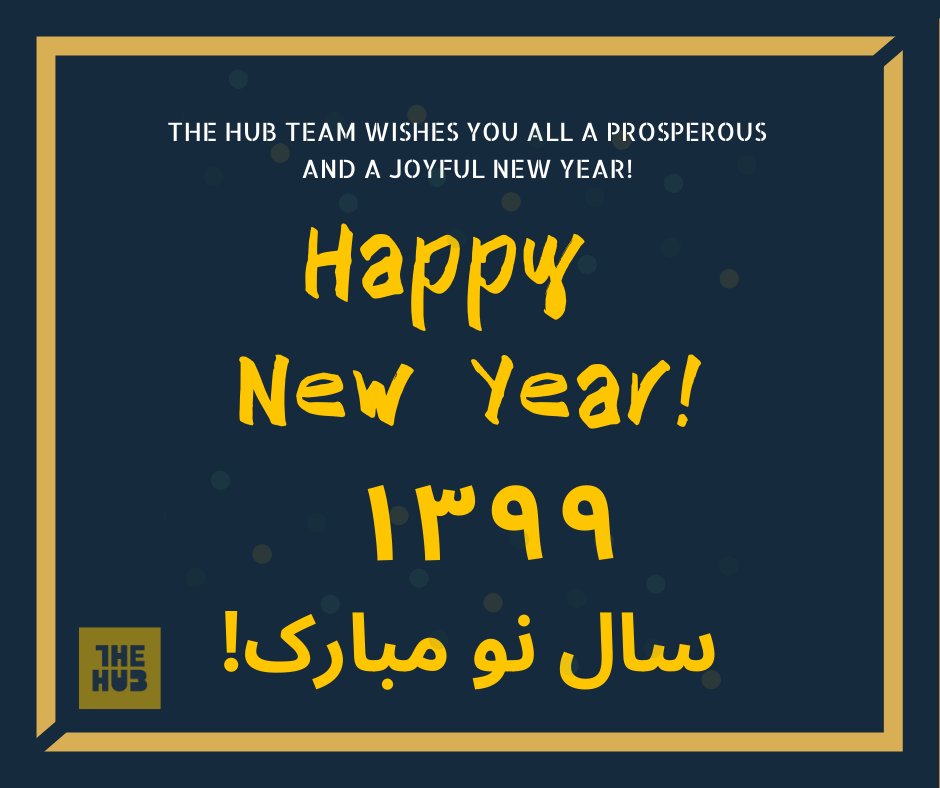 TheHubAf's tweet photo. Happy New Year 1399!
May Allah keep the smile on all of your faces through the year.
سال نو ۱۳۹۹ مبارک! نوی ۱۳۹۹ کال مبارک!
به اميد اينکه، سال جدید خورشيدی ارمغان صلح دايمی در کشور باشد.
#thehub 
#Kabul 
#Nowruz https://t.co/FrFbYGIvpN
