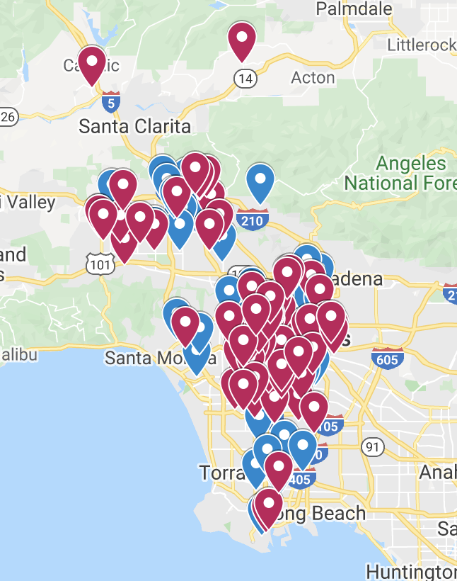 KeithDellAquila's tweet photo. Thanks to @KPCC and @LAist reporter @carlamjavier for highlighting where charter schools are joining districts to  provide food for any child. @CALcharters will update this map every day to show any changes. https://t.co/UL9RF5orpk https://t.co/H1zs6Zwi11