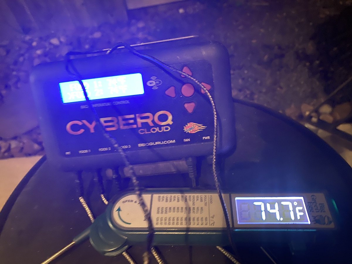 Aggs03's tweet photo. Probes and pen dialed in. Almost time to throw them on! #BBQLyfe #BrisketLyfe #BGE https://t.co/yYVpkzRj3g