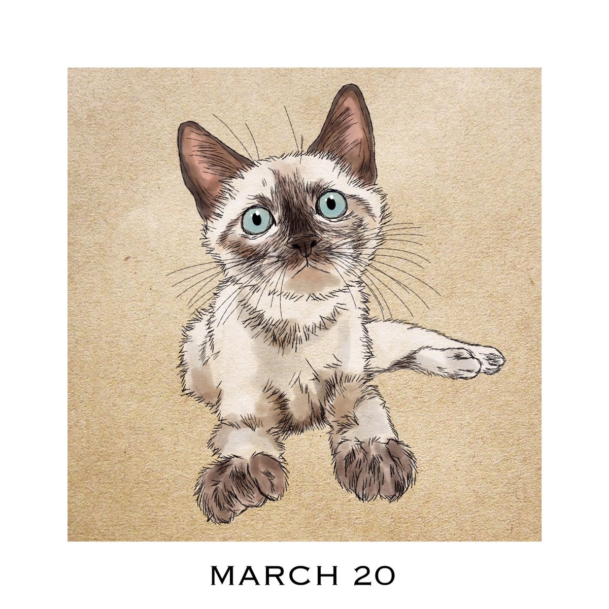 猫好きイラストレーター 365cat Art 3月日 春分の日 猫カレンダー Catscalendar 猫イラストカレンダー 猫の似顔絵 描いてるよ T Co W5z0h4fwe8 365catart 猫好きさんと繋がりたい 猫 ねこ 猫似顔絵 猫イラスト 猫