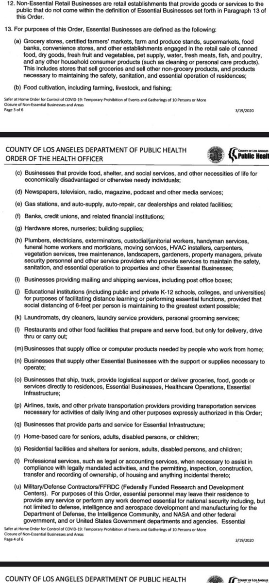 RyanJAllison's tweet photo. @BENBALLER As an aside Podcast is listed on the essential list as well. Document from the city attached. https://t.co/A0oYkta7bu