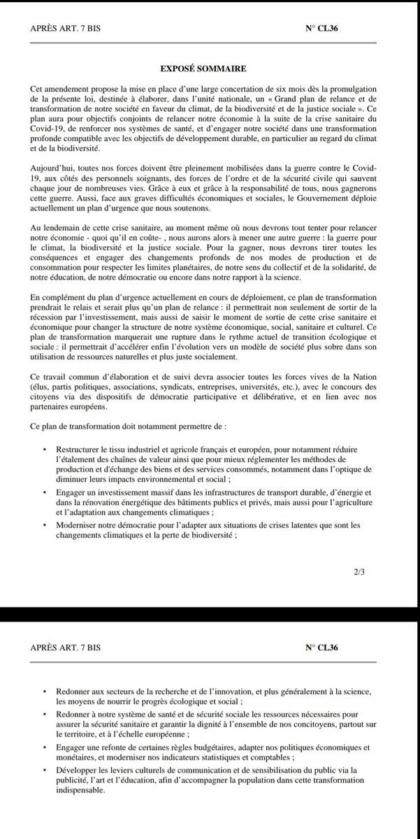 Des grandes crises peuvent naître de grandes avancées. Avec 35 collègues de différents partis, nous proposons de coupler la relance économique à une transformation de notre société en faveur du #climat, de la biodiversité, de la santé et de la justice sociale. #Covid_19 #directAN