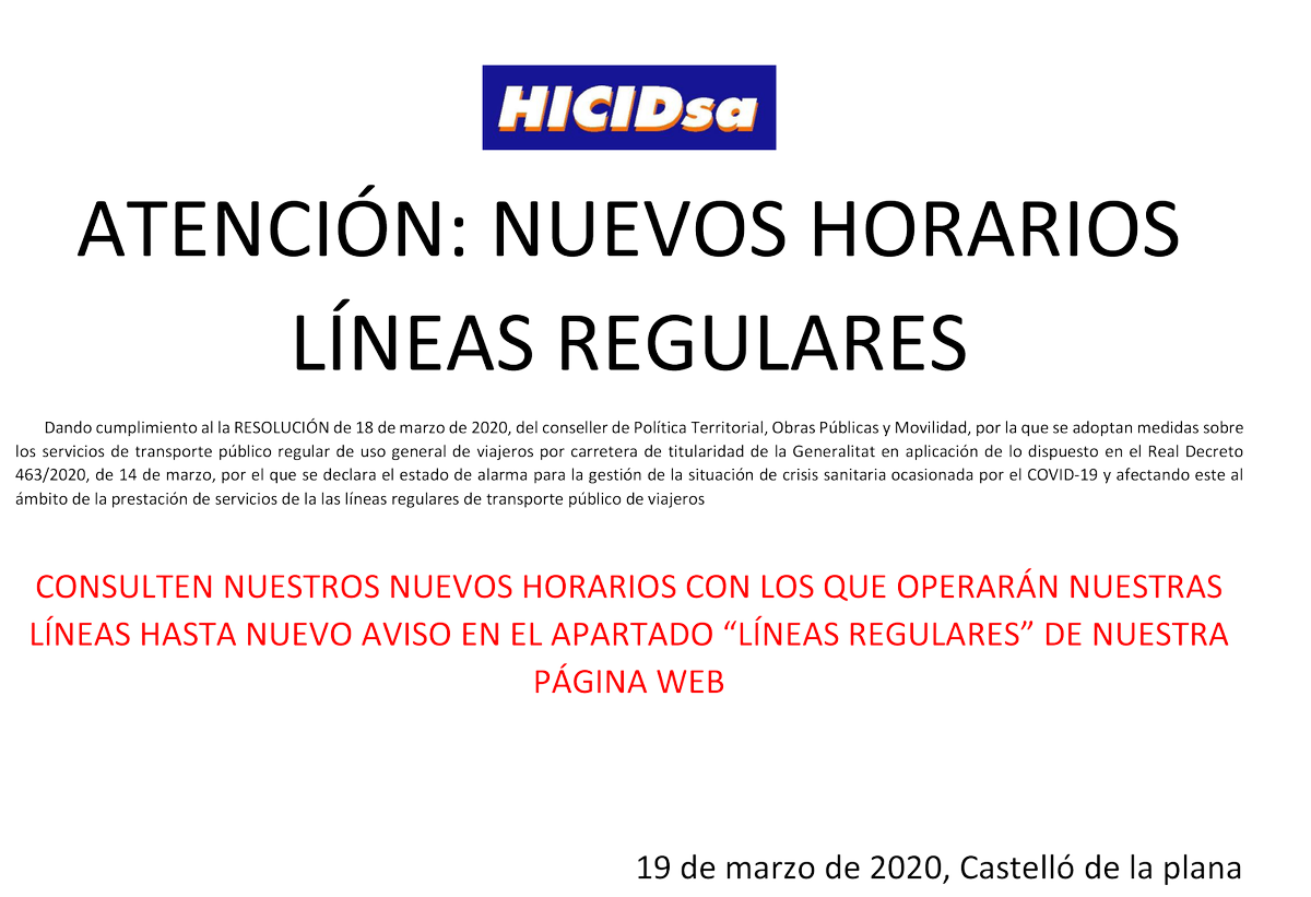 HICID1's tweet photo. Consulta els nous horaris amb els que operen les nostres línies a partir del 20 de març en https://t.co/hB8gbkp6BX https://t.co/msluXa49GL