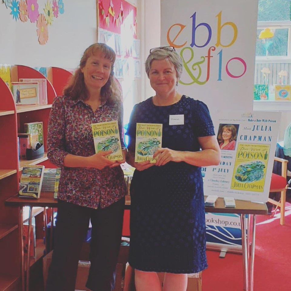 Day 2: Take the stage  @ebbandflobooks! Always a warm welcome from the lovely Diane, doing events here is a pure joy. Plus she introduced me to Chorley cakes So give the shop a call - orders being taken and deliveries available (some by bike!)  #BackABookshop