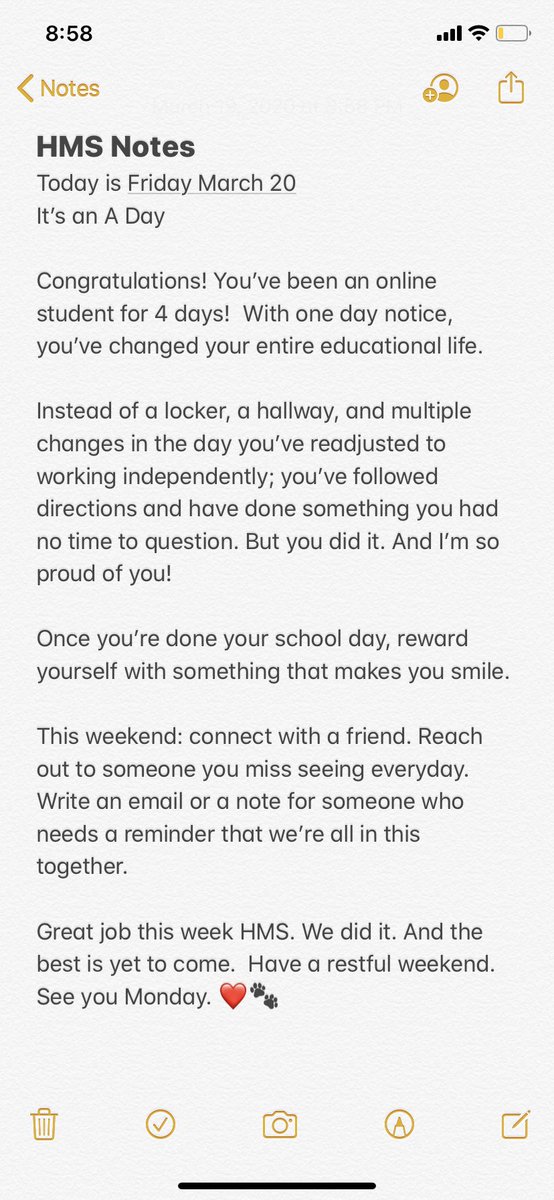 Good morning HMS! Ms. Matozzo and Dr. Russo are so proud and grateful to our entire community <a href="/HaddonSchools/">Haddonfield Schools</a> enjoy the weekend. ❤️🐾