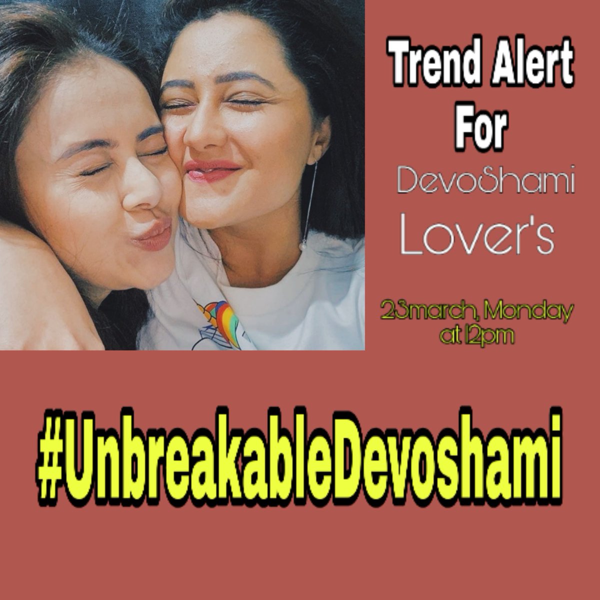 DurrrRahoo's tweet photo. Do participate plzβ£οΈ
Rashamians Devolians & Devoshamians
Requesting all those who love this Bond..
Plz do participate on 23March,Monday 12pm onwards!
Tagline: #UnbreakableDevoshami
Let's make this one Successful!
Also tag @Devoleena_23 @TheRashamiDesai @Spotboye @pinkvilla https://t.co/U85HWfeCjq