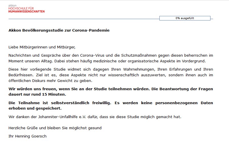 Akkon Hochschule Fur Humanwissenschaften Bevolkerungsstudie Zur Coronavirus Pandemie Ist Online Bevolkerungsschutz Forscher Der Akkonhochschule Fur Humanwissenschaften Hs Humanwiss Erheben Mit Forsa Wie Menschen In Mit Der