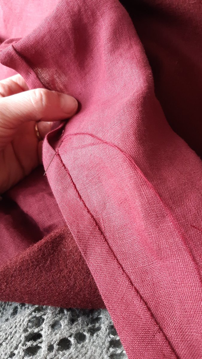 Hemming C15th coat for Simon...let's hope we can get some use from it this season.