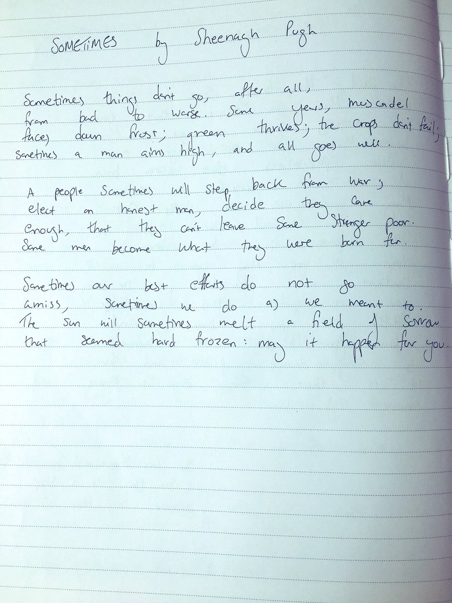  #YourDailyService  #YDSNumber2 today’s offering is a poem by  #SheelaghPugh called  #Sometimes  here’s me reading it for you:  and the text: