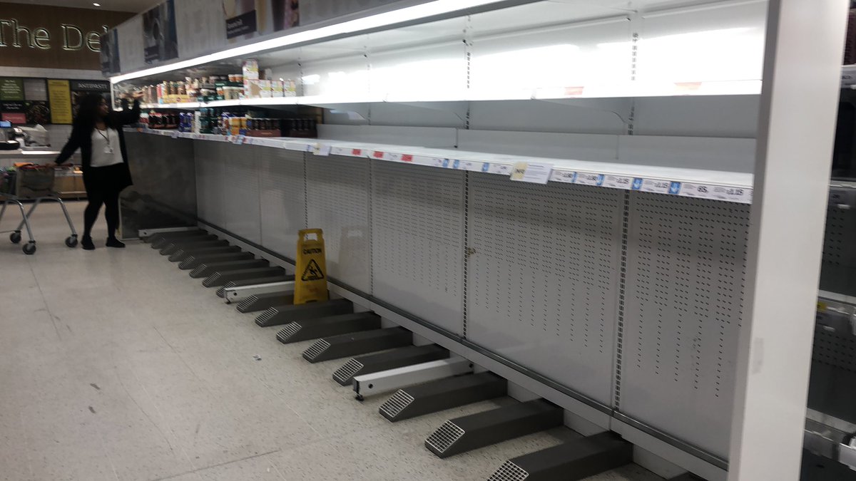 DrNickCrombie's tweet photo. So, I finished work and went to pick up some food for dinner. My local @sainsburys . Can the public think about #NHS shift workers who need to eat, rest, recharge? This is just not fair on anyone. We need to sort this as we are facing a horrific few months. Help us to help you https://t.co/Tgox1lXfxL