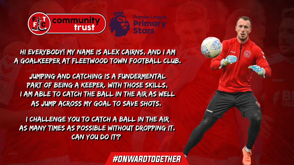 FTFCCommunity's tweet photo. .@ftfc goalkeeper @AlexCairns30 has set the first #PLPrimaryStars challenge! 😆 

Alex has challenged you to catch the ball in the air as many times as you can without dropping it... Can you do it? 🙌⚽️

Remember to share your videos with us below 🎥

#OnwardTogether https://t.co/HIF6ALJSJV