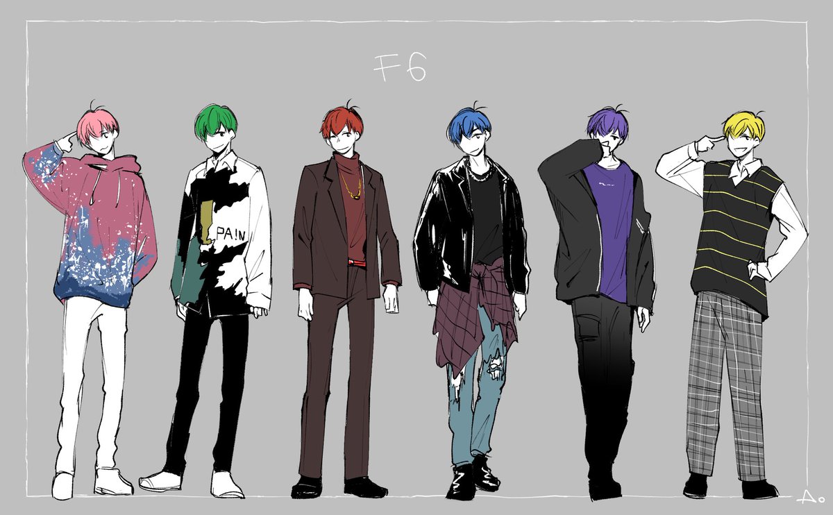 F6の私服可愛かったのでラフ さんかく のイラスト