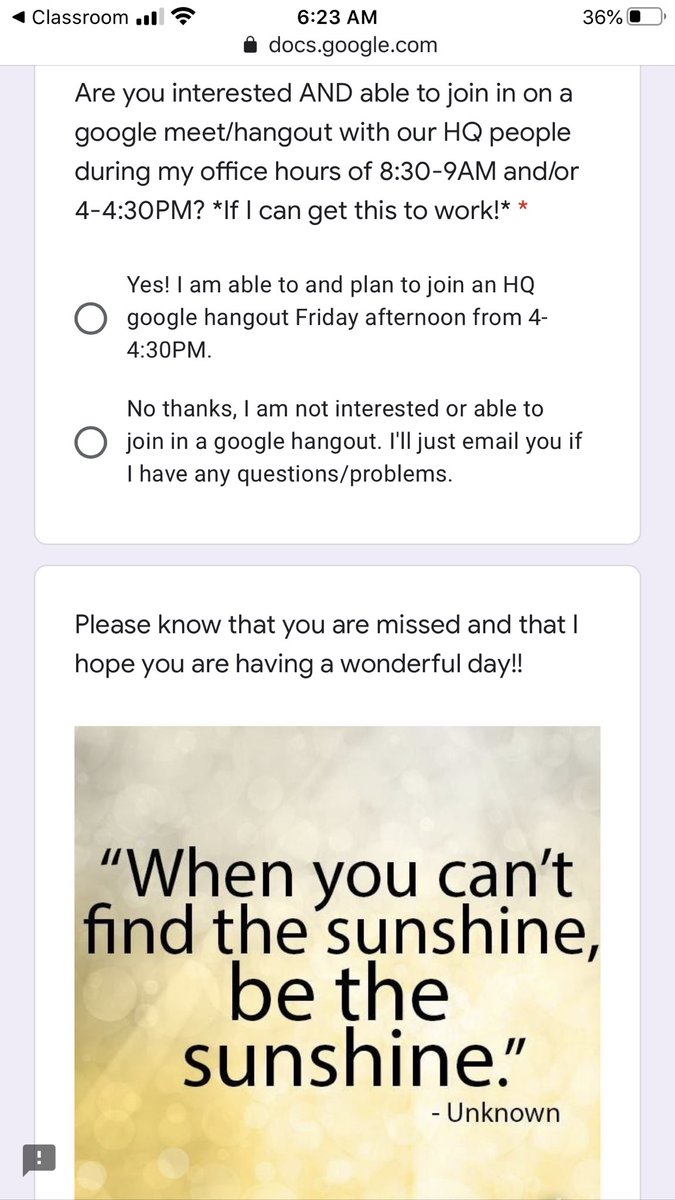 Not only are our teachers doing all they can to continue learning virtually, they are also keeping checks on their social-emotional well-being! Our TGC &amp; BFMS folks LOVE &amp; MISS their students! ❤️ <a href="/GereauNewTech/">New Tech @ Gereau</a> #VirtualLearningTGC #fcpsva #VAis4Learners
