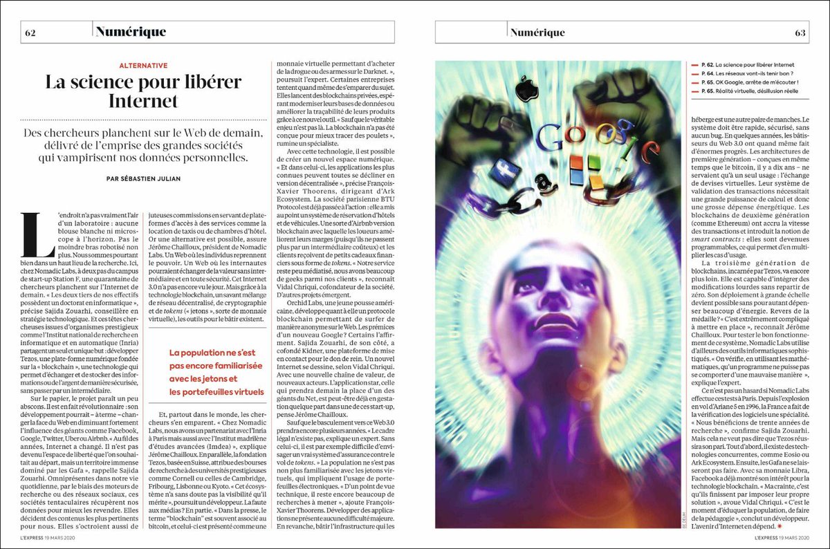 📰 Un #Internet sans #GAFA, c'est possible 

" Dans leurs labos, les chercheurs planchent sur un Web libéré de l'emprise de grandes sociétés comme Facebook ou Google. Leur outil de travail ? La "blockchain". "

Retrouvez <a href="/fxthoorens/">fx thoorens🔑 🪪</a> dans l'<a href="/LEXPRESS/">L'Express</a>.
lexpansion.lexpress.fr/high-tech/un-i…