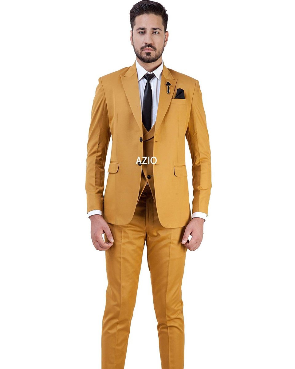 AzioDesign's tweet photo. AZIO SOLID MUSTURD 3PC SUIT #suitformen #designersuit #partywear3pcSuit #mensstyle #mensfashion #azio #aziodesign #likeforfollow #followoninstagram https://t.co/KwzmQWmczc