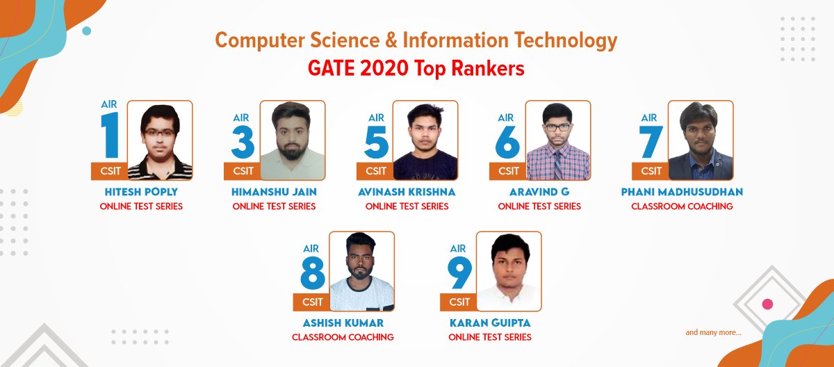 ACE_Enggacademy's tweet image. Computer Science and Information Technology GATE 2020 Top Rankers

#GATE2020 #ComputerScienceandInformationTechnology #GATERankers #GATEToppers #Congratulations