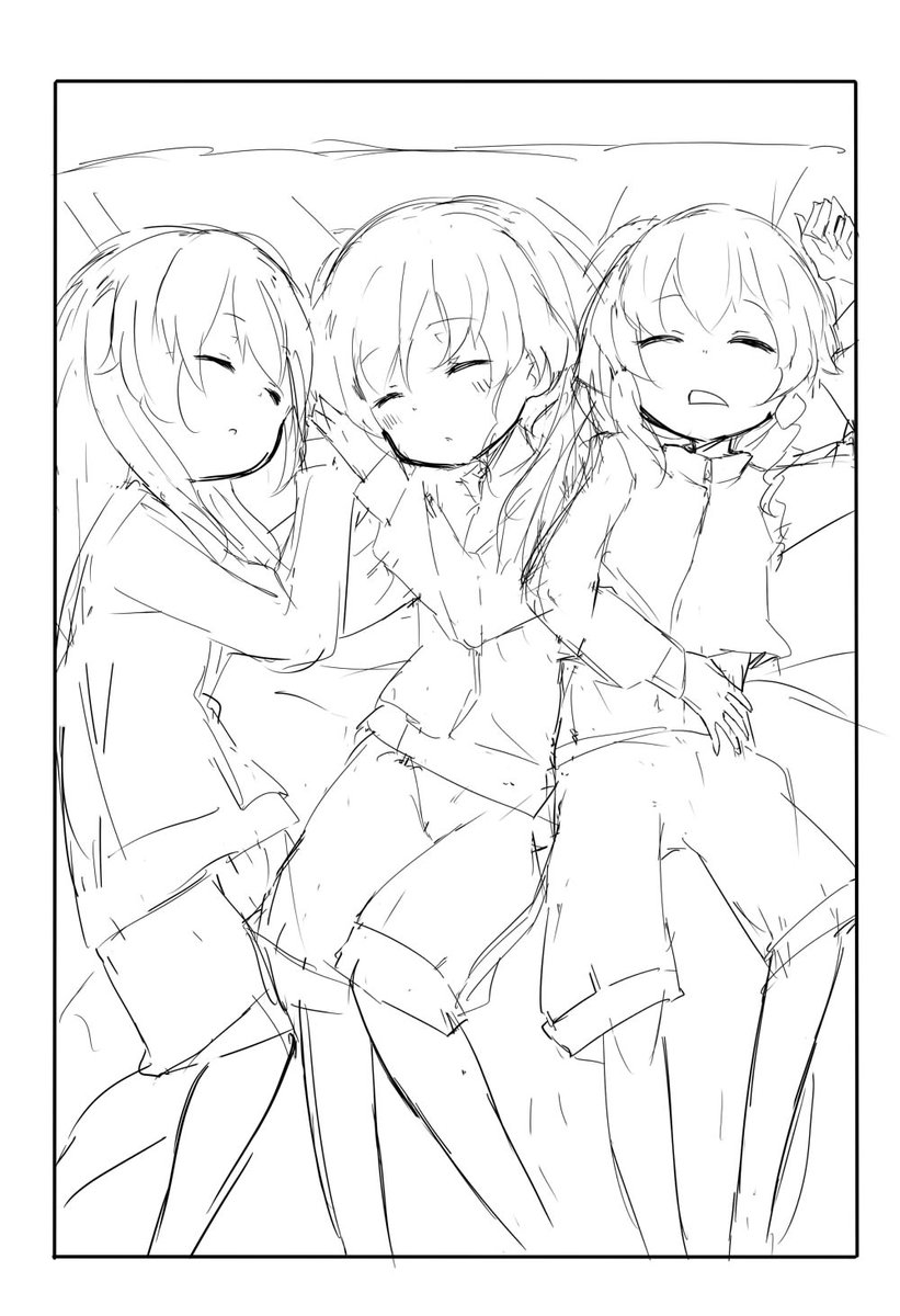ばぐえ Epfcさんのツイート アンツィオ三人が寝てるとこ 下描き 線画 仕上げ後 ベタ入れたあたりからできてきた感出てくるよね ばぐえ Epfcさんのツイート アンツィオ三人が寝てるとこ 下描き 線画 仕上げ後 ベタ入れたあたりからできてきた感出てくるよね