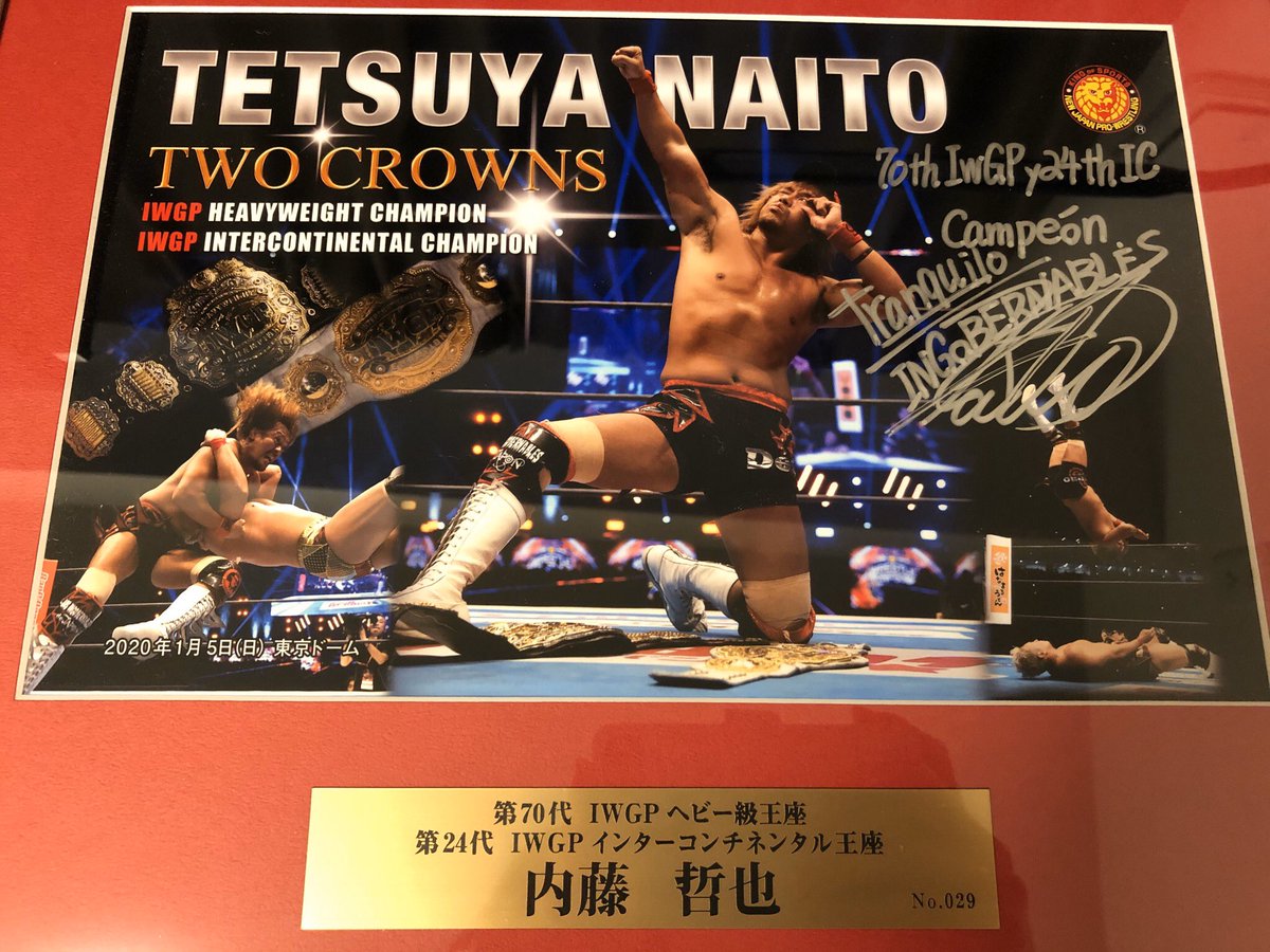 内藤哲也 IWGP2冠王者記念 直筆サイン入りフォトフレーム 67%以上節約