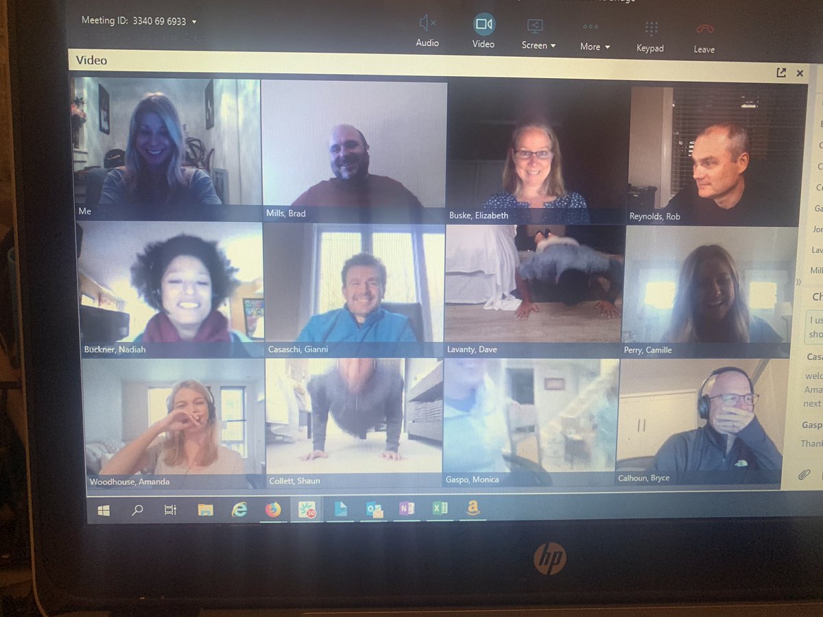 jperlman1212's tweet photo. Virtual celebratory happy hour! #employeengagement #aws #podsquad #pushupcontest https://t.co/TyMQpHHSlA
