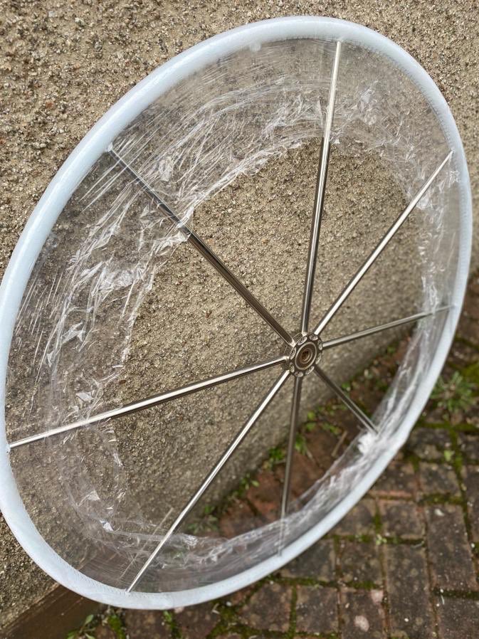 ClydeMarLeather's tweet photo. Two amazing wheels freshly covered in-house by us in Clyde marine leather #yacht #leather #britishmarine #madeinuk https://t.co/KDLZitPHYS