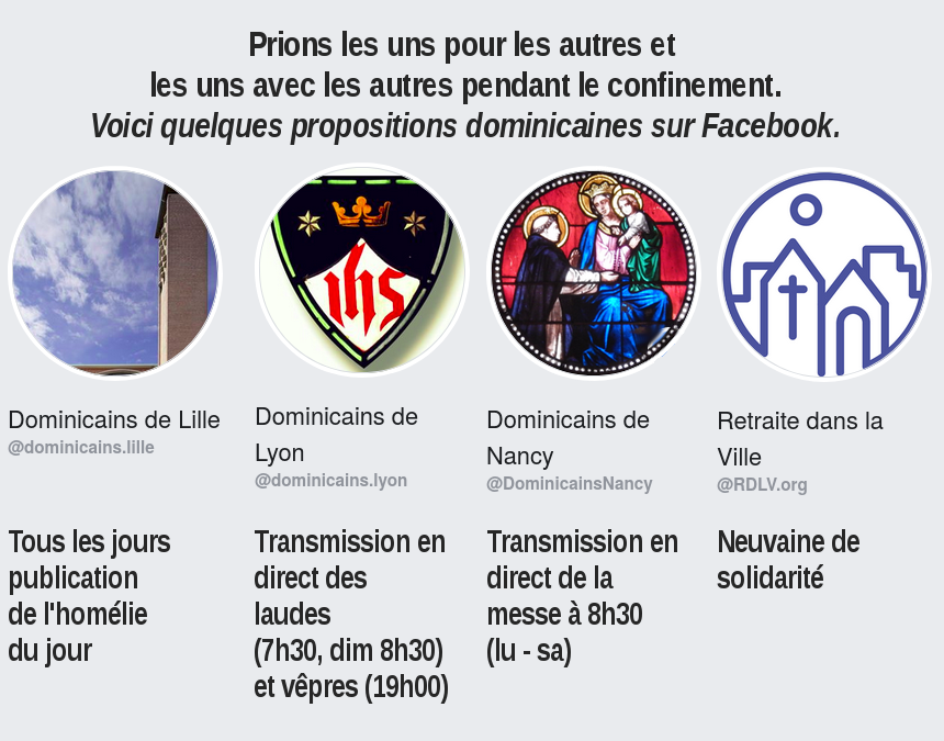 La #prière ne s'arrête pas pendant le #confinement ! Laudes, messe, neuvaine....suivez les Dominicains tous les jour sur internet !