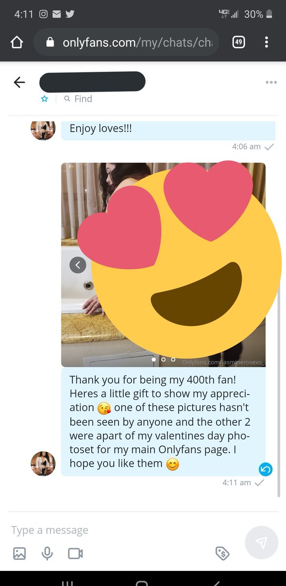 I just so happened to be on when I got my 400th fan sooo I sent them a little Preview gift of what to see on my Main OF page. So go follow my Free page Smiling face with smiling eyes 

However, speaking on 400 fans . . . 👇👇(continue thread)
bit.ly/Onlyfans-Jasmi…