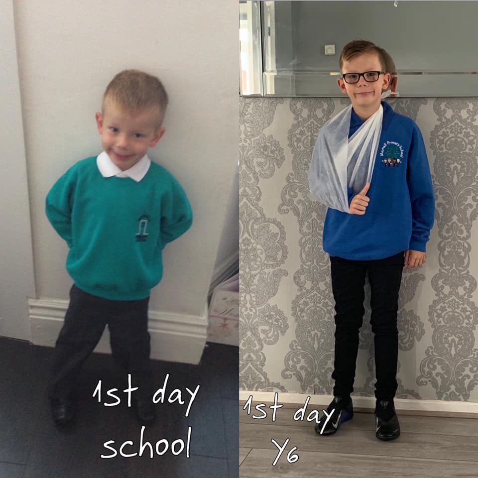 perfectionsheff's tweet photo. Today could be my littlest Harrison’s last ever day @MeynellSchool my possible last school run (music to Meynells ears 🤣) so sad possible no leavers assembly, shirt signing or prom #endofanera #inthehistorybooks #emotional https://t.co/LLRJXn7nyB