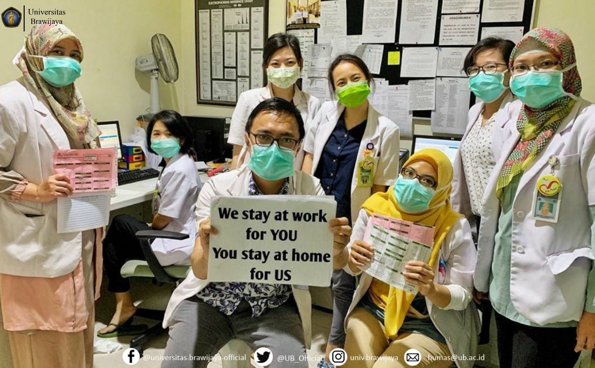 UB_Official's tweet photo. Hari ini, mimin ingin mengajak #TemanUB untuk memberikan apresiasi kepada tenaga kesehatan dan pelayanan yang masih bertugas, baik di Griya Brawijaya, Klinik, maupun Rumah Sakit dan unit lain. https://t.co/FFOamxSPhH