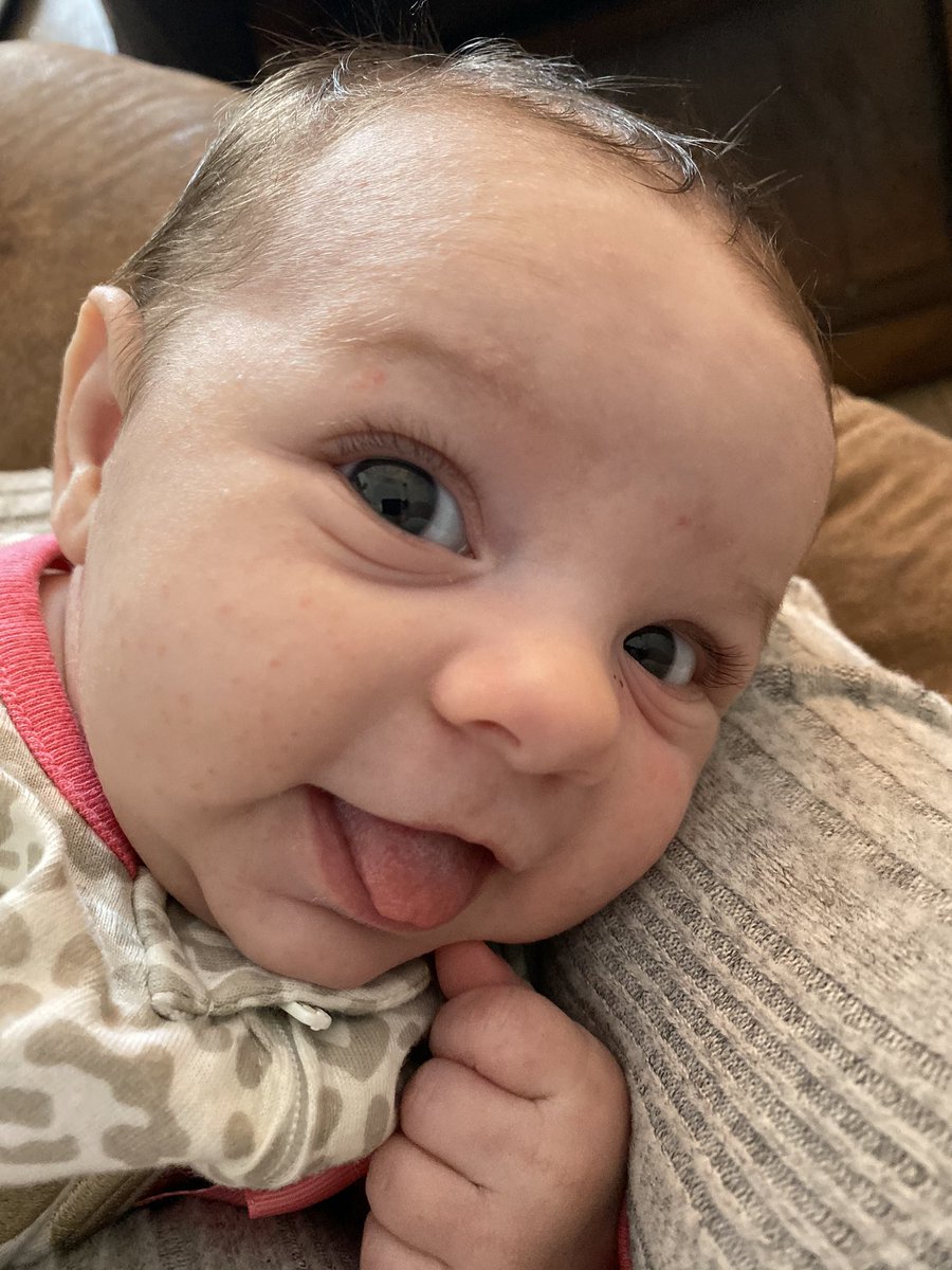 ChaoticOctopus's tweet photo. 6wk old granddaughter #EmilyAdelaide would like to take this opportunity to spread love and positivity to the #Outlander fandom, of which her Mimi is so fond. Mimi Herself has succumbed to sarcasm, but is not beyond the reach of this precious smile! #MimiMoments #ActOfContrition https://t.co/U2EGVpoASP
